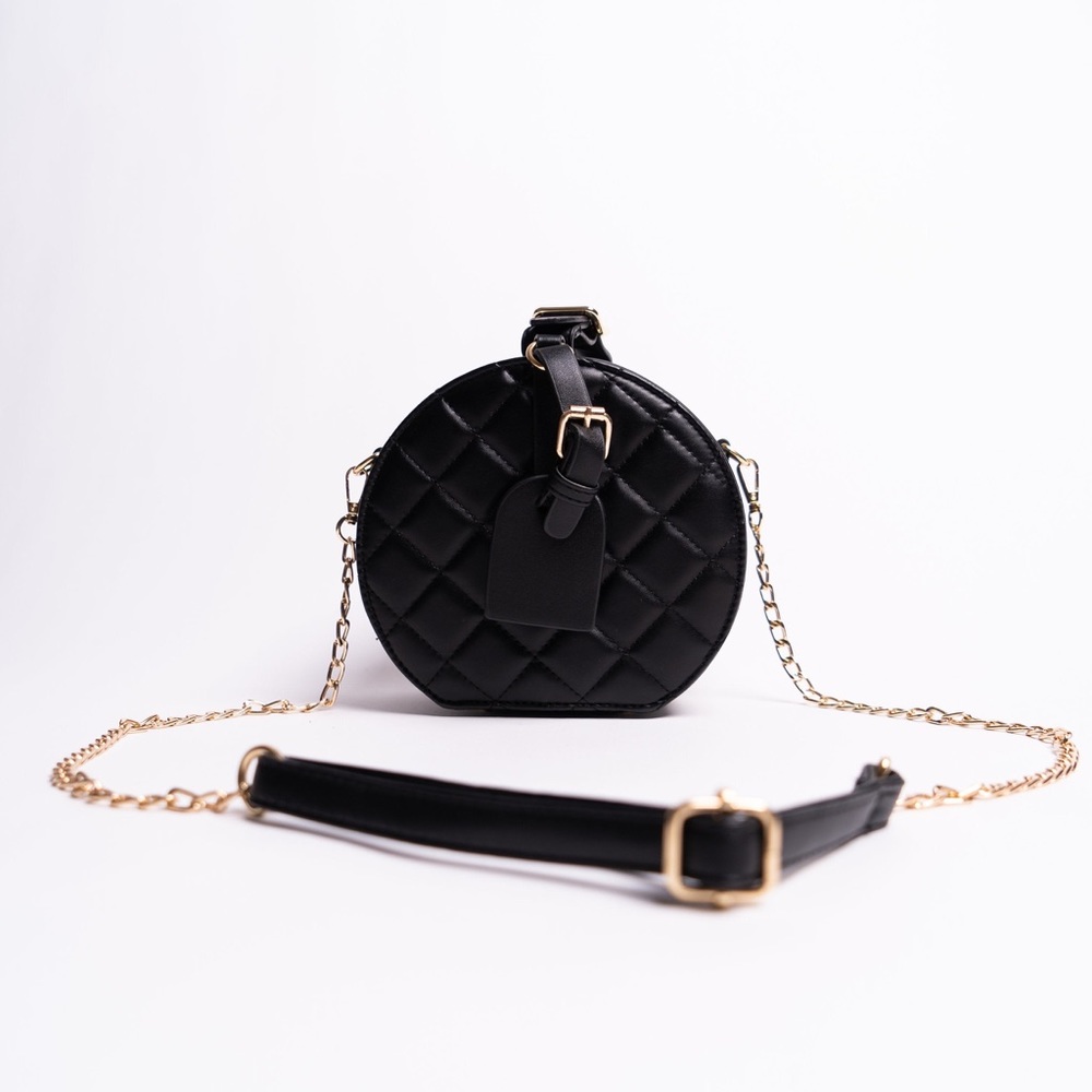 Black Hatbox Crossbody/ Handbag